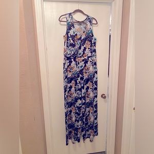 NW XL Navy Blue/ Yellow Floral Jumper